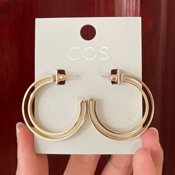 COS Cut Out Hoop Earrings - Picture 2 of 2